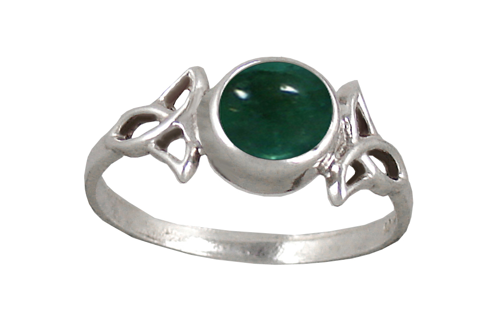 Sterling Silver Celtic Knotwork Ring With Fluorite Size 5